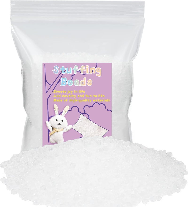 FTEVEN 350g / 12.3oz Stuffing Beads, Premium Plastic Weight Stuffed Beads, Polyethylene Filler Bead, Plastic Transparent Stuffing Bead for Filling Bean Bags, Animal DIY Crafts - Image 1